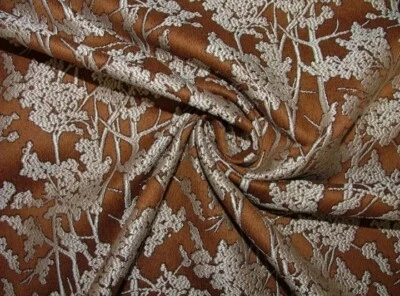 2.5 Metres Spruce Tree Copper Jacquard Fabric Curtain Upholstery Cushion - Image 1 of 4
