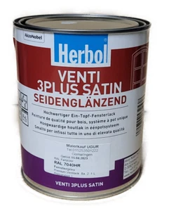 Herbol Venti 3Plus Satin 1 Liter Fenstergrau RAL 7040 - Bild 1 von 2