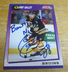 Garry Galley Autographed 1991-92 Score American #71 Trading Card NHL Bruins - Picture 1 of 3