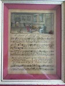 RARE Sheet Music M.R. Stanley "The Pwr Musick & Beauty" Dated 1743 Art - Picture 1 of 9