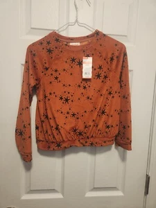 Cat & Jack Orange Star Sweatshirt Size 7/8 NWT - Picture 1 of 3