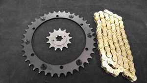 YAMAHA BLASTER SPROCKET & GOLD O-RING CHAIN SET 13/40 1988 - 2006 blk - Picture 1 of 3