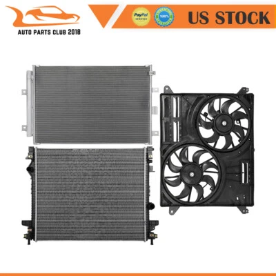 Radiator Condenser Cooling Fan Kit Fit for 19-21 Lincoln Nautilus 2021 Ford Edge - Изображение 1 из 4
