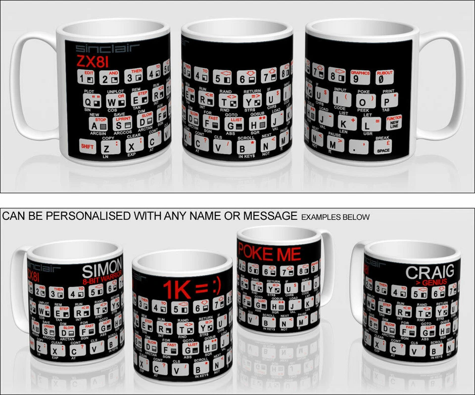 SINCLAIR ZX81 RETRO COMPUTER MUG - CAN BE PERSONALISED - Image 1 of 1