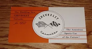 1953 Chevrolet Corvette Foldout Sales Brochure 53 Chevy - Picture 1 of 1