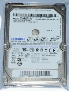 SAMSUNG 160GB HM160HC 5400RPM IDE PATA 2.5" Hard Drive FOR Laptop Computer - Picture 1 of 5