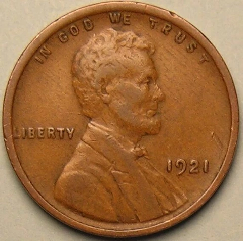 1921 P - Lincoln Wheat Penny - G/VG Cover