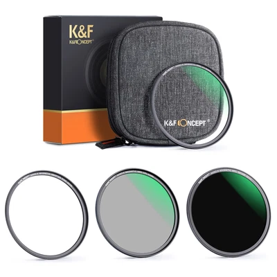 K&F Concept 58mm 3-Piece Magnetic Lens Filter Kit with MCUV, CPL and ND1000 - Image 1 of 4