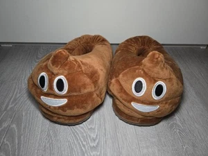 Poop Emoji Slippers Cartoon Warm Plush Unisex Funny - Size UK 5/6 - Picture 1 of 8