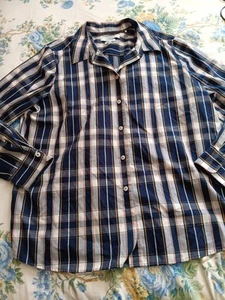 🩶 FOXCROFT Appleseeds Women's Size 16 Wrinkle Free Button up Plaid Shirt - Picture 1 of 4