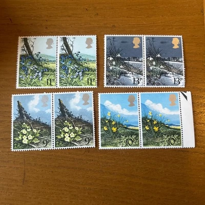 Double Pairs of Mint British Flower Stamps1979 Mint Never Hinged - Image 1 of 4
