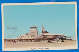Jefferson County Airport Beaumont Port Arthur Convair airplane Texas postcard - Picture 1 of 2