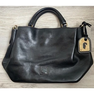 Dooney & Bourke Authentic Vintage Shoulder Handbag Real Leather Black/Red Purse - Picture 1 of 16