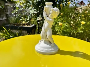 T.GOODE & Co London White Glazed Porcelain Cherub with Vase c.1890 ↨ 18 cm - Picture 1 of 22