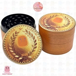 Gold Coin Bar Nugget 999.9 - 50mm Metal 4Part Tobacco Grinder Shredder Cute Gift - Picture 1 of 21