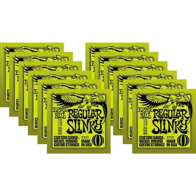 Ernie Ball Regular Slinky Nickel Wound Electric Guitar Strings 10-46 2221 12Sets - Image 1 of 4