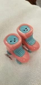 Cracker Barrel Salt And Pepper Shakers Roller Skates Pink New - Picture 1 of 12
