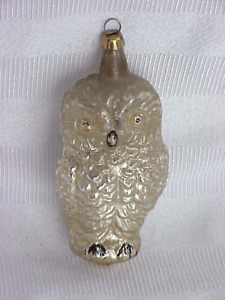 Antique Figural Glass Owl Christmas Ornament