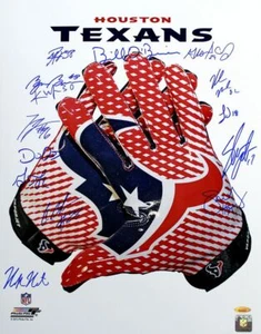 Houston Texans Signed Autographed Logo Glove 16x20 Photo - 18 Signatures TRISTAR - Picture 1 of 1
