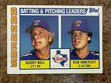 1984 Topps #37 Texas Rangers Team Leaders Buddy Bell & Rick Honeycutt
