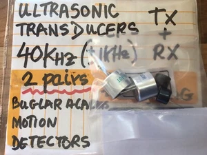ULTRASONIC TRANSDUCERS, 2 PAIR DEAL, ALARMS / ROBOTICS, TX & RX. 40KHz - Picture 1 of 3