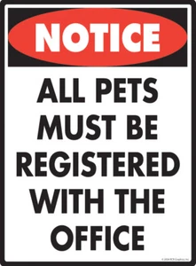 Avviso! Cartello per cani in alluminio esterno da registrare tutti gli animali domestici - 9" x 12" - Foto 1 di 1