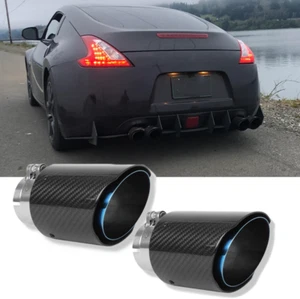 2.5" Inlet 3.5" Out Carbon Fiber Muffler Exhaust Tips Pipes For Nissan 350Z 370Z - Picture 1 of 14