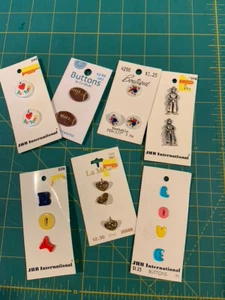 #5New Button Cards:Footballs-Cones-Cowboys-LOVE-BOY-Hearts - Picture 1 of 1