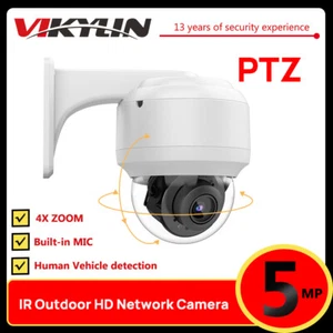 Hikvision Compatible 5MP 4X Zoom PTZ Camera Built-in Mic POE IR30m H.265+ IP66 - Picture 1 of 12