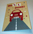 YOU PASSED YOUR DRIVING TEST CARD Red Car Well Done SILVER ROAD Aqua Gold HALLMA