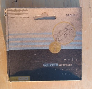 NOS SACHS PC-1 Bicycle Chain Single or 3-Speed or Internal Hub 1/2" X 1/8" Black - Picture 1 of 2