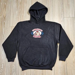 Looney Tunes VTG Black Fleece Hoodie Women's Size L Tasmanian Taz Devil 1996 - Picture 1 of 16