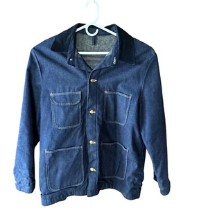 Wrangler Blue Bell Denim Trucker Chore Jacket Mens 44 Blanket Lined Vintage - Picture 1 of 10