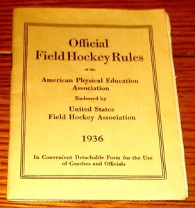 1936  Official Field Hockey Rules Booklet  32 Pages  RARE!!!! - Picture 1 of 5