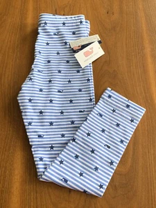 New Vineyard Vines Girls Stars&Whales Stripe Leggings Moonshine Sz XS(5-6) Grey - Picture 1 of 7