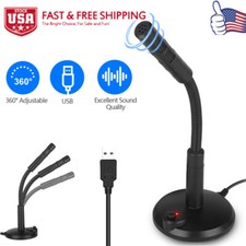 USB Computer Mini Condenser Microphone Stand Recording Mic for Desktop Laptop