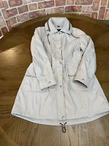 Authentic Guess Hooded Trench Zip Up Lined Coat Large - Picture 1 of 20