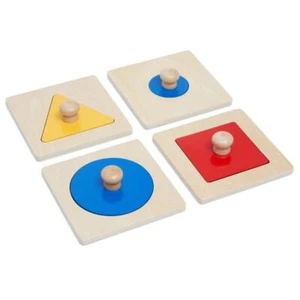 NEW Geometric 4 Shape Puzzle and Play Toy for Toddlers - Wooden Montessori Toys - Picture 1 of 4
