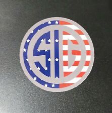 Sig Sauer Round Decal Sticker Red White and Blue American Flag USA RWB SHOTSHOW