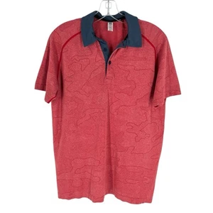 UNRL Golf Polo Shirt Mens Size Small Red Camo Texture Stretch Performance - Picture 1 of 6