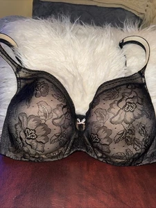 Cacique Modern Lace Balconette Bra 42DDD, black - Picture 1 of 9