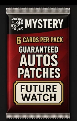 Paquete misterioso de 6 cartas de la NHL (automático, parche, numerado, reloj futuro YG) Foto 1 de 2