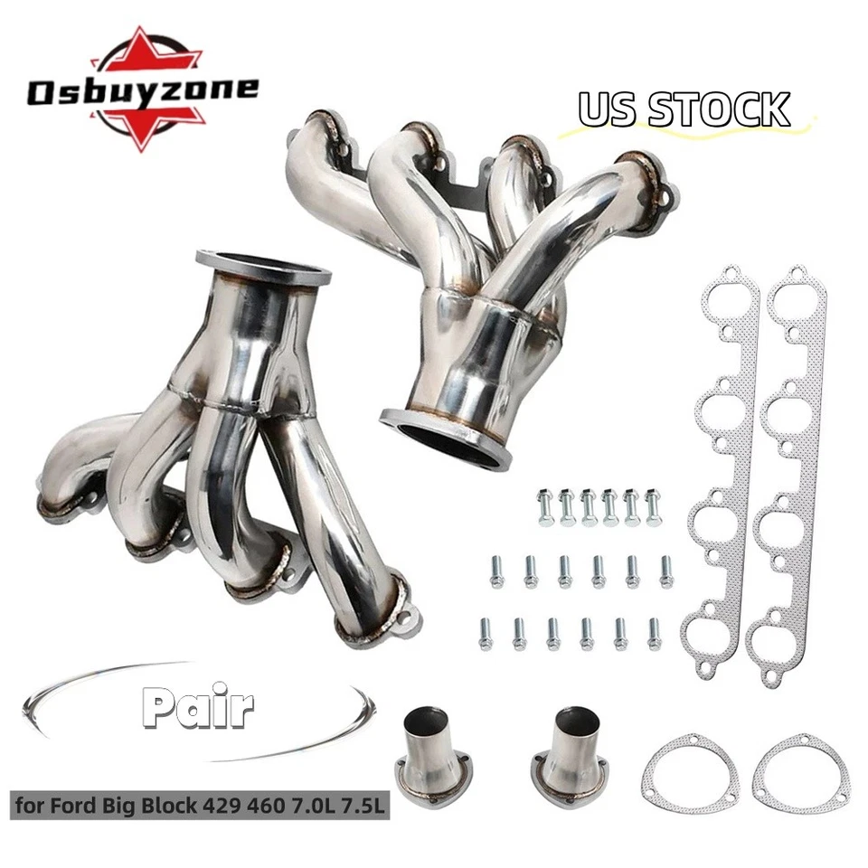 Stainless Manifold for Ford Custom Galaxie Ranchero Thunderbird 429 460 7.0 7.5L Foto 1 de 4