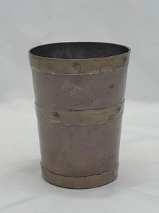 Vintage Hand-made Colonial Copper and Brass Pub Cup 4 Tall Tumbler - Picture 1 of 10