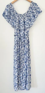 REBECCA TAYLOR Silk Aimee Floral Midi Dress 8 Off Shoulder Cottagecore Feminine - Picture 1 of 16