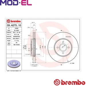 2x BRAKE DISC 09.A275.10 FOR FORD FOCUS/Turnier ALDA 2.0L 4cyl FOCUS I Turnier - Picture 1 of 9