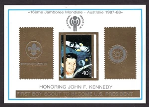 AUSTRALIA CHAD 1987 16TH WORLD SCOUT JAMBOREE HONORING J.F. KENNEDY ERROR - Picture 1 of 2
