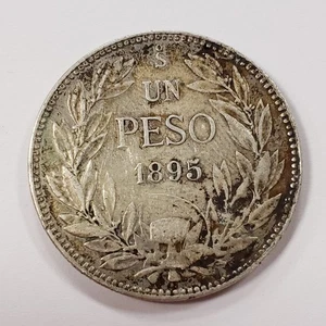 1895 Chile Un Peso Silver .5369 ASW - KM152.1 - SKU-Q1636 - Picture 1 of 4