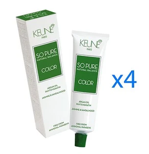 4 x Keune So Pure Hair Color (SELECT YOUR SHADES) 60ml each tube FREE SHIPPING - Picture 1 of 4