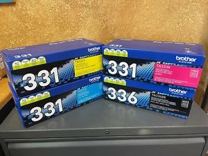 Paquete de 4 JUEGO DE TÓNER ORIGINALES BROTHER OEM TN336BK TN331C TN331Y TN331M - SELLADO*  - Imagen 1 de 2